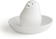 QUALY Salt Shaker with Egg Bowl Jib-Jib Shaker, White-White - Condiments Tray