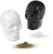 BALVI Salt and Peppercorn Skulls 26752, Black and White - Condiments Tray