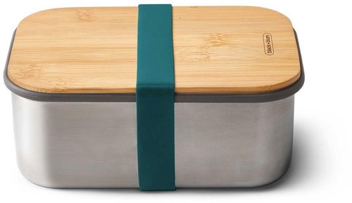 BLACK + BLUM Snack Box SandwichBox Appetit 1250ml, Stainless-steel/Bamboo, Ocean Blue - Lunch Box - Main image