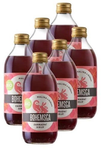 Bohemsca Organic Raspberry syrup with hibiscus 6× 0,33l - Syrup - Main image