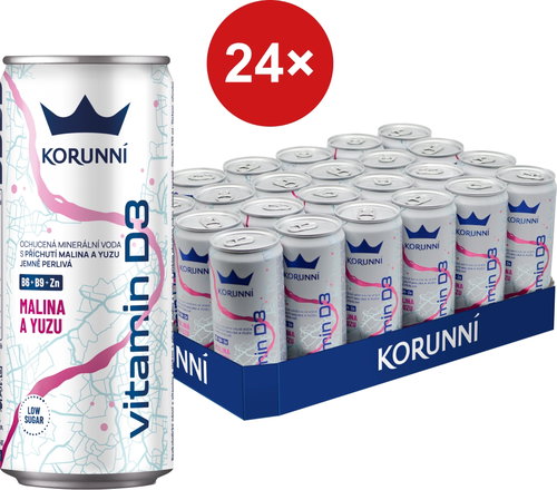 Crown Vitamin D3 Raspberry and Yuzu 24× 0,33l tin - Drink - Main image