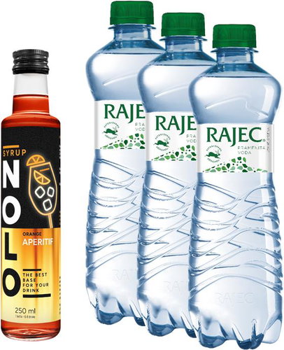 NOLO Aperitif syrup 250 ml + Rajec fine sparkling 3× 0,75l - Syrup - Main image
