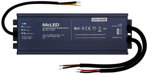 McLED Power supply longevity 500 W, DC24V/20.83A, IP67, aluminium - Power Supply - Main image