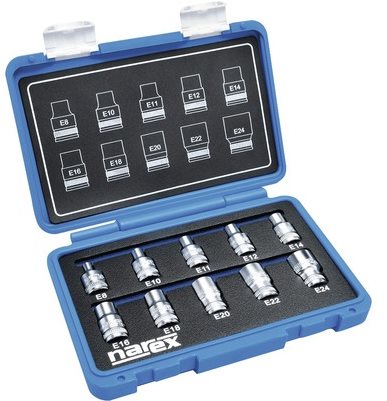 NAREX Socket set 1/2" TORX E 8-24 - Standard Socket Set - Main image