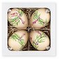 Nastrom Set of Easter Eggs with Flowers and Ribbon - Yellow, 4 pcs - Decoration