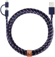 Native Union Belt Lightning Micro USB 2 m modrý - Dátový kábel