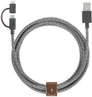 Native Union Belt Lightning Micro USB 2 m čierno-biely - Dátový kábel