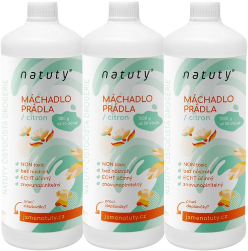 NATUTY Laundry Detergent with Lemon Scent, 1L, 3pcs (50 washes) - Detergent - Main image
