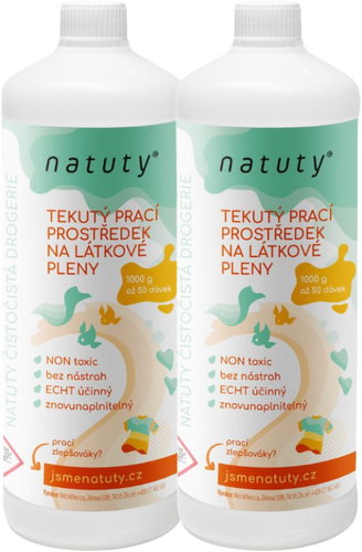 NATUTY Fabric Nappy Detergent, 1L, 2 pcs (100 washes) - Washing Gel - Main image
