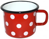 Metalac red, dot pattern, enamel mug 9 cm, 0,5 l - Mug