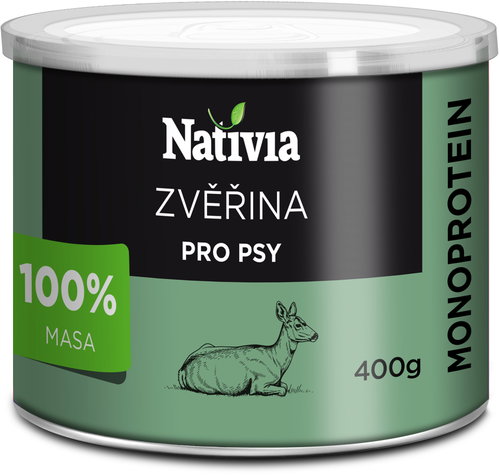 Nativia Venison Canned Food 400g - Canned Dog Food - Main image