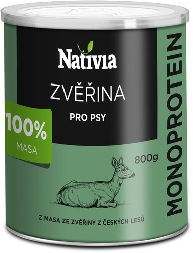 Nativia Venison Canned Dog Food 800g - Canned Dog Food - Main image