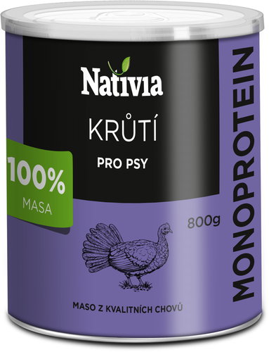 Nativia Turkey Muscle Meat Canned Food 800g - Canned Dog Food - Main image