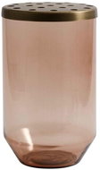 Nordal Nordal Pink vase with gold perforated lid - Vase