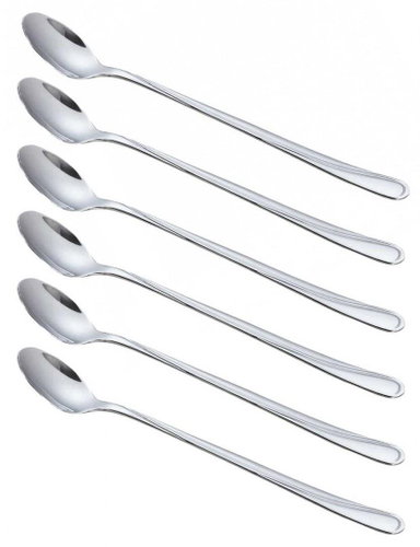 Kinghoff cocktail spoon 6 pcs for latte desserts Kh-1446 glossy - Spoon set - Main image