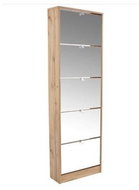 Nejlevnější nábytek Botník SG15 2 se zrcadlem, dub wotan - Shoe Rack