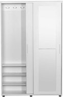 Cheapest furniture JUNO with sliding door and mirror, white - Shoe Rack
