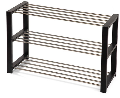 Cheapest furniture Ponzor 3 Shoe rack, black/metal - Shoe Rack - Main image