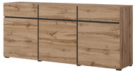 Cheapest furniture Bonifacio 3D3S, oak wotan/black - Chest of Drawers