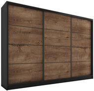 Cheapest furniture Harazia 250 without mirror, with 4 drawers and 2 wardrobe rods, black matt/lefkas - Wardrobe