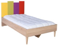 Cheapest furniture FRUIT 100 × 200 cm, sonoma oak/multicoloured - Bed