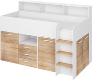 Cheapest furniture Dagobert Multifunctional bunk bed right, white/oak sonoma - Bed
