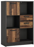 Cheapest furniture LIVANA low shelf 2D2S, matera dark / old style - Shelving Unit