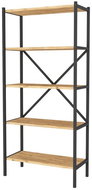 Cheapest furniture Mebru, metal, 158 cm, black/pine - Shelving Unit