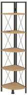 Cheapest furniture Sarul, metal, corner, black/sapphire oak - Shelving Unit
