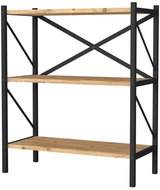 Cheapest furniture Mebru, metal, 86 cm, black/pine - Shelving Unit