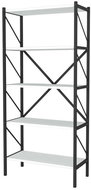 Cheapest furniture Mebru, metal, 158 cm, black/white - Shelving Unit