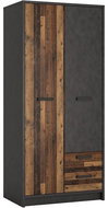 Nejlevnější nábytek Livana Skříň 2D2S, matera tmavá/old style - Šatní skříň