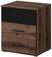 Nejlevnější nábytek Noční stolek Maggie, dub monastery / černá - Night Stand
