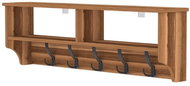 Cheapest furniture Wall hanger BRELI with shelf, walnut - Coat Hanger