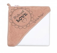 Baby Nellys Baby thermal hooded blanket Made with Love 80 × 80 cm, white, beige, mocca - Children's Bath Towel
