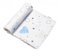 Baby Nellys tetra-cotton, 80 × 100 cm - I love Boy, blue/white - Children's Bath Towel