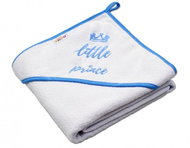 Baby Nellys Baby Thermal Hooded Baby Prince, 80 x 80 cm - white, blue trim - Children's Bath Towel