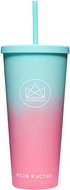 Neon Kactus Drinking cup with straw 625 ml turquoise/pink - Drinking Cup