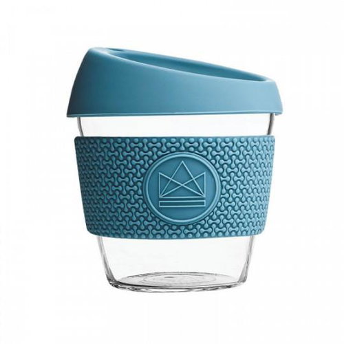 Neon Kactus Glas Kaffeebecher 230 ml blau - Trinkbecher - Hauptbild