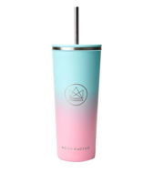 Pohár Neon Kactus dizájnos pohár, 710 ml, türkiz/rózsaszín, rozsdamentes acél - Kelímek na pití
