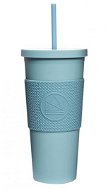 Neon Kactus ivópohár szívószállal, 625 ml, kék - Pohár