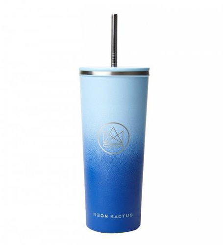 Neon Kactus Design Becher 710 ml hellblau/blau, rostfrei - Trinkbecher - Hauptbild