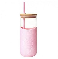 Neon Kactus Skleněný pohár s brčkem 1000 ml růžový - Drinking Cup