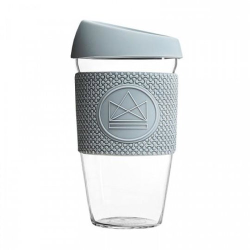Neon Kactus Glas Kaffeebecher 450 ml grau - Trinkbecher - Hauptbild