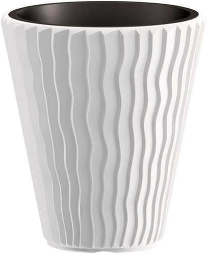 Prosperplast SANDY +  Layer White 29.7cm - Flower Pot - Main image