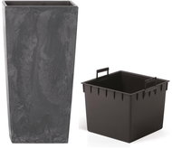 Prosperplast URBI SQUARE CONCRETE EFFECT with Anthracite Insert 26.5cm - Flower Pot