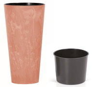 Prosperplast TUBUS SLIM BETON EFFECT with Terracotta Deposit 40cm - Flower Pot