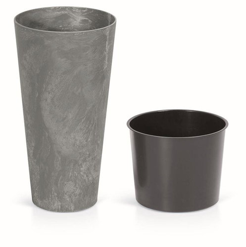 Prosperplast TUBUS SLIM BETON EFFECT with Marengo Layer 25cm - Flower Pot - Main image
