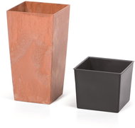 Prosperplast URBI SQUARE BETON EFFECT with Terracotta Insert 26.5cm - Flower Pot