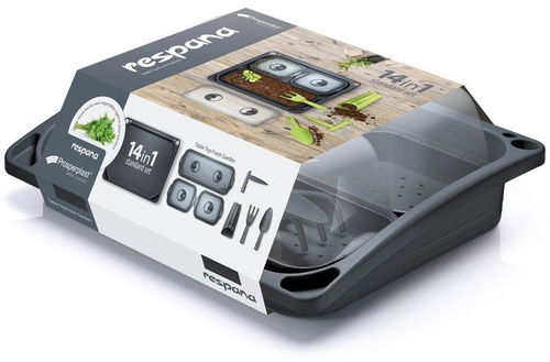 PROSPERPLAST RESPANA TABLE TOP SEED STARTER SET 14v1 antracit - Sadbovač - Hlavní obrázek